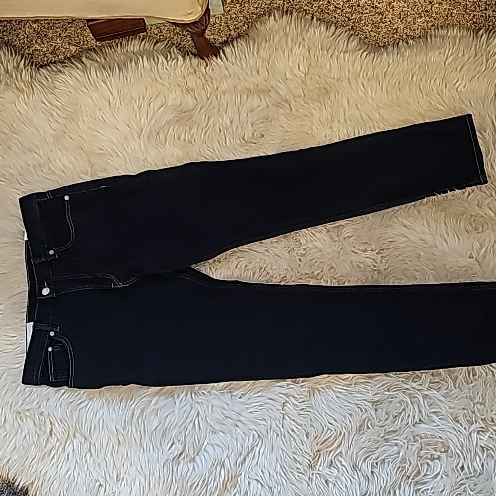 & DENIM Coupe Etroite Slim Dark Blue Jeans As New 34/32
